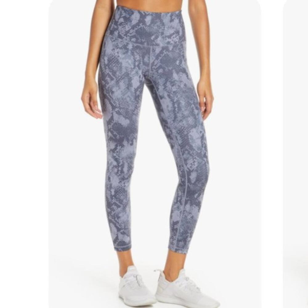 Zella Studio Snake Print High Waist 7/8 Leggings Womens Size M Gray Activewear